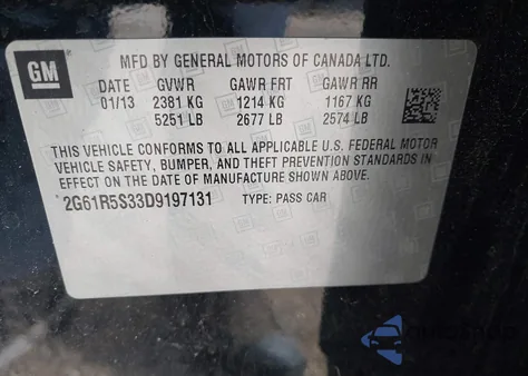 2013 Cadillac Xts Luxury z USA, uszkodzony, nr VIN 2G61R5S33D9197131